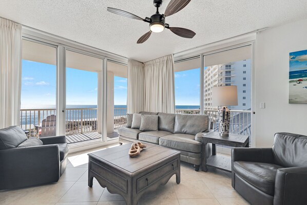 Spacious Living Room with Wrap Around Balcony