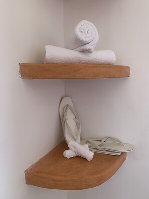 Shower and Poolside Slipper + Towels