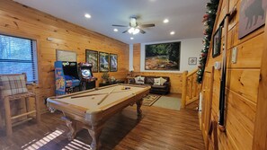 The downstairs game room provides hours of fun for all ages