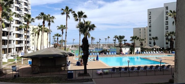 Building, Hotel, Resort, Water, Palm Tree