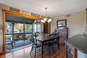 Dining area and screened in porch