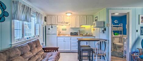 Dennis Vacation Rental | Studio | 1BA | 300 Sq Ft | 2 Steps Required for Entry