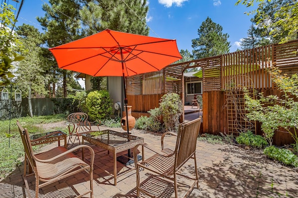 You'll love relaxing under the pines!
