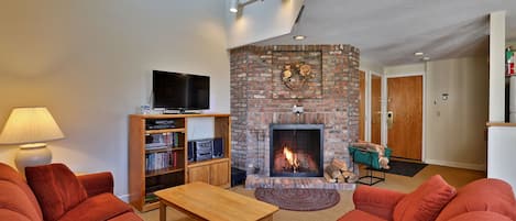 This Fall Line two bedroom condominium is located a short distance from skiing and golfing in Killington and features a cozy living area with wood burning fireplace.