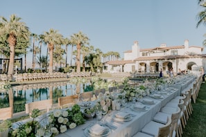 Outdoor banquet area