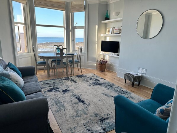Direct Sea Views and Sunsets From the Large Living Room Bay Window