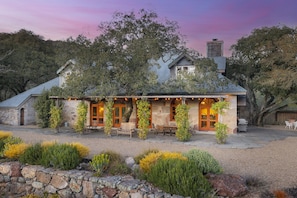 South side of the house outside the kitchen, dining and living areas.