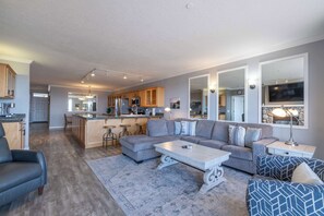 Thundering Sea, View from Oceanside to Kitchen/Dining