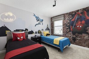 Batman and Spiderman Themed Room