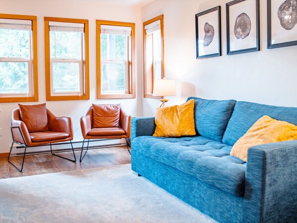 The living room filled with a ton of natural light.