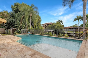 South-facing backyard provides the most sunlight throughout the day.