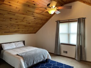 Master bedroom- vaulted ceilings and big closet 