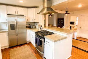 The luxury kitchen has recently been renovated.