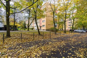The building of the facility and the surrounding area.
