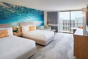 Two Double size beds, perfect escape after a long day of sightseeing. The exact unit will be assigned upon arrival. Views, colors, and decorations may vary.