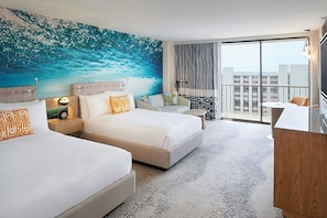 Two Double size beds, perfect escape after a long day of sightseeing. The exact unit will be assigned upon arrival. Views, colors, and decorations may vary.