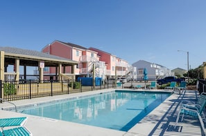 1 of 3 outdoor gated pools and  beach front gazebo