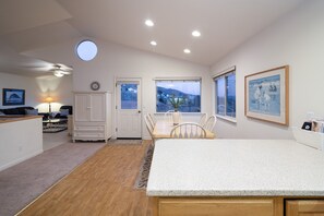 Enjoy the open layout between the living, dining, and kitchen areas 