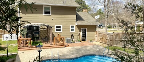 The beautiful pool house in Raleigh, NC.