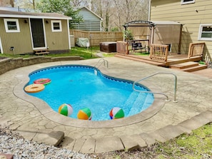 Jump in the pool OR relax in the hot tub!