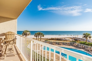 View of the Ocean & the Swimming Pool from the Balcony.