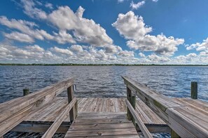 View to the east from your dock! Amazing sunrises and dolphin/Manatee sightings.