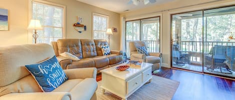 Comfy family room for TV viewing, family game night or friendly chats.