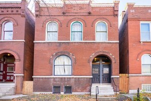 Historic red brick welcomes you to our home