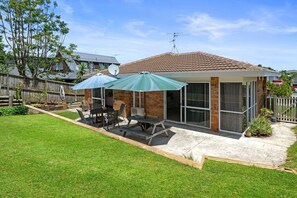 Fully fenced garden area.  Perfect to keep kids and the family dog safe.