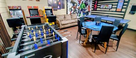 Game room - arcades, foosball, poker, ping pong, smart TV.....Game on!