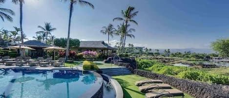 Comfortable Guest Loungers by the Pool