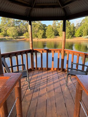 Check out the revamped gazebo on the lake