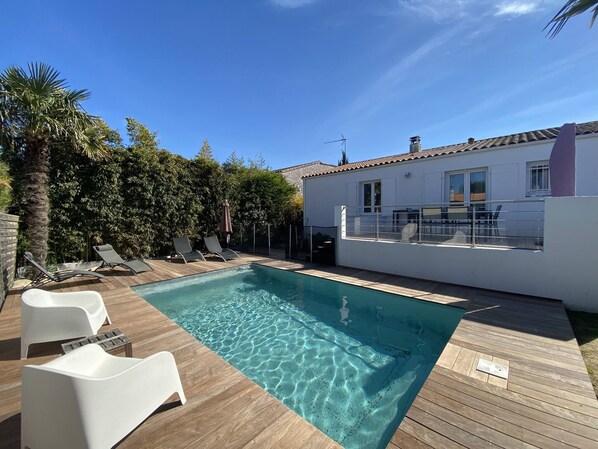 Balcony pool terrace in the garden