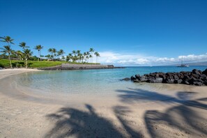 Whales can be seen offshore breaching during the winter and one of the best snorkel spots on the island is a short walk away