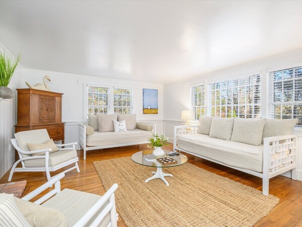 Welcome to Bob's Place!  Living room - so comfy to relax in - 63 High Point Rd N Chatham - Cape Cod - New England Vacation Rentals