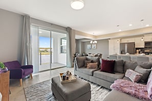 Living area overlooking the balcony