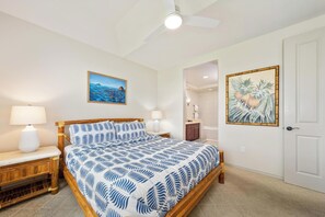 Relax on the king bed after a long day of traveling
