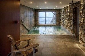 Soak sore muscles in the indoor jacuzzi.