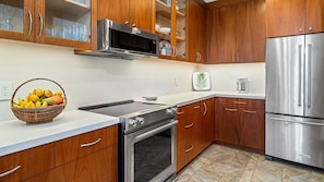 Updated kitchen with stainless steel appliances