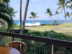 Great views of the pounding ocean as well as the entertaining views from behind the tee box