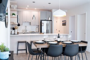 Open concept kitchen and dining room