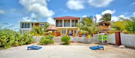 Beach front  view of the house