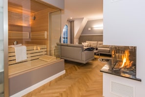 Wohnbereich mit Sauna