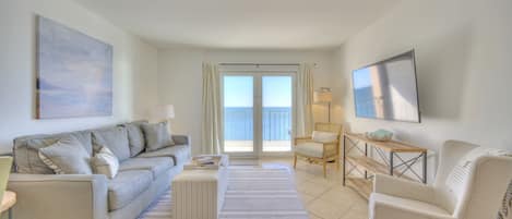 Living room overlooking the gulf.