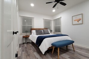 Bedroom #3 is equipped with a comfortable queen-sized bed.