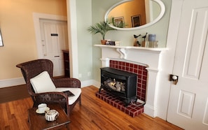 Romantic gas log fireplace