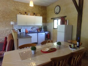 kitchen and dining area