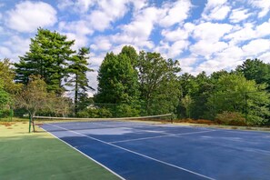 We do provide tennis balls and rackets if you wanted to play a game of tennis!
