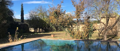 Piscina en el jardín