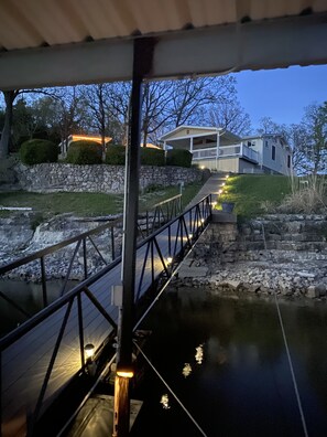 View from dock to the house, minimal stairs.